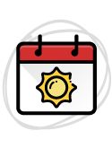 Calendar icon emblazoned with sun icon