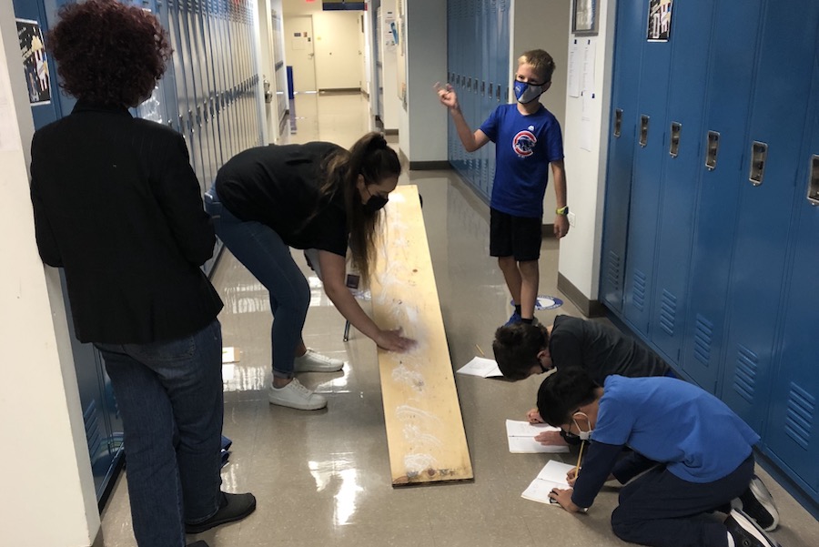 elementary students working on an engineering project