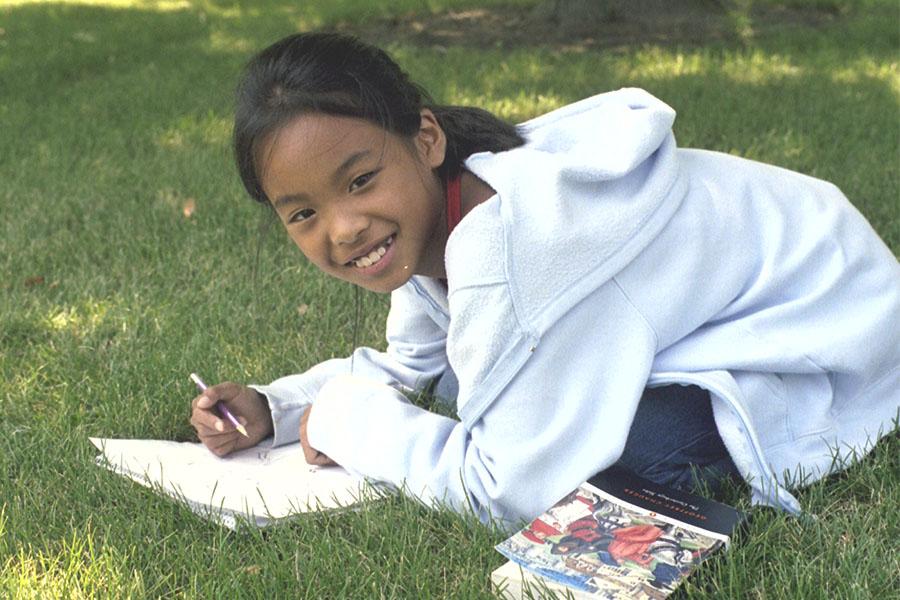 Child participating in an outdoor activity