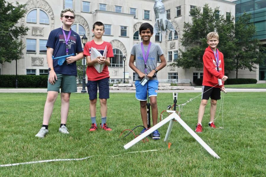 Four Students Outside 