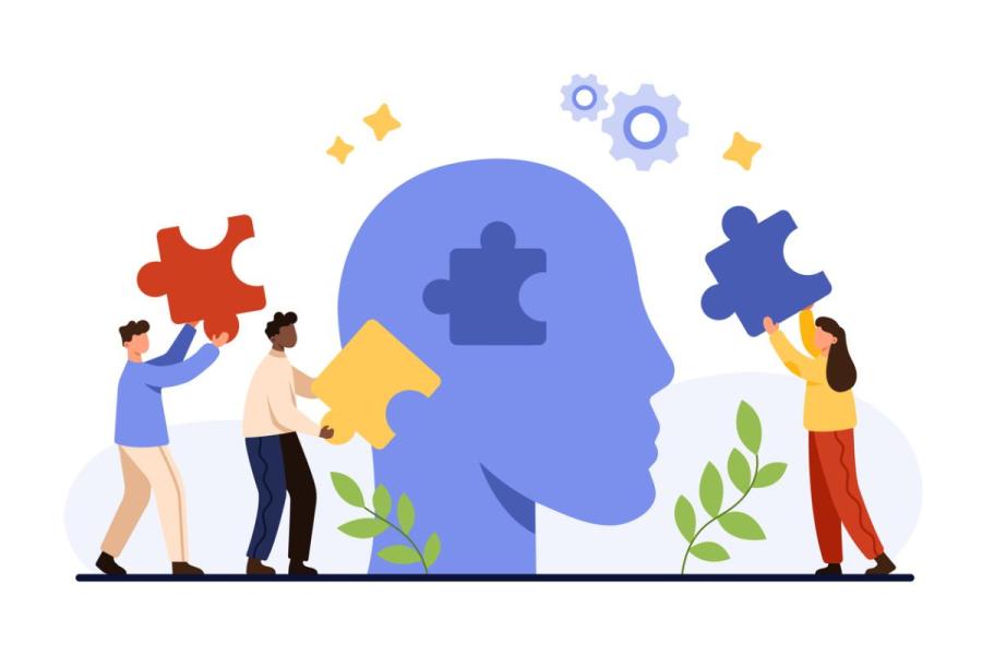 Illustration of a brain puzzle 