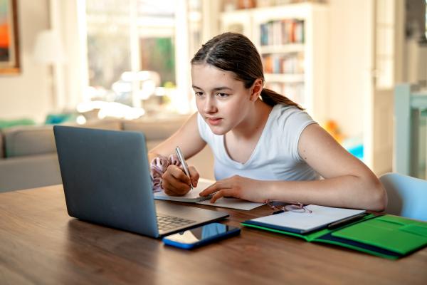 student at computer